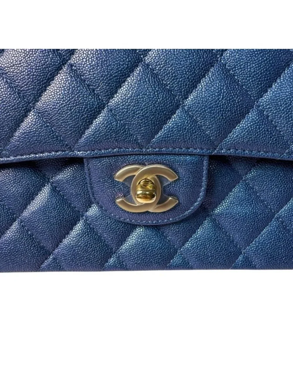 Chanel Quilted 23 Caviar Leather Double Flap Shoulder Bag